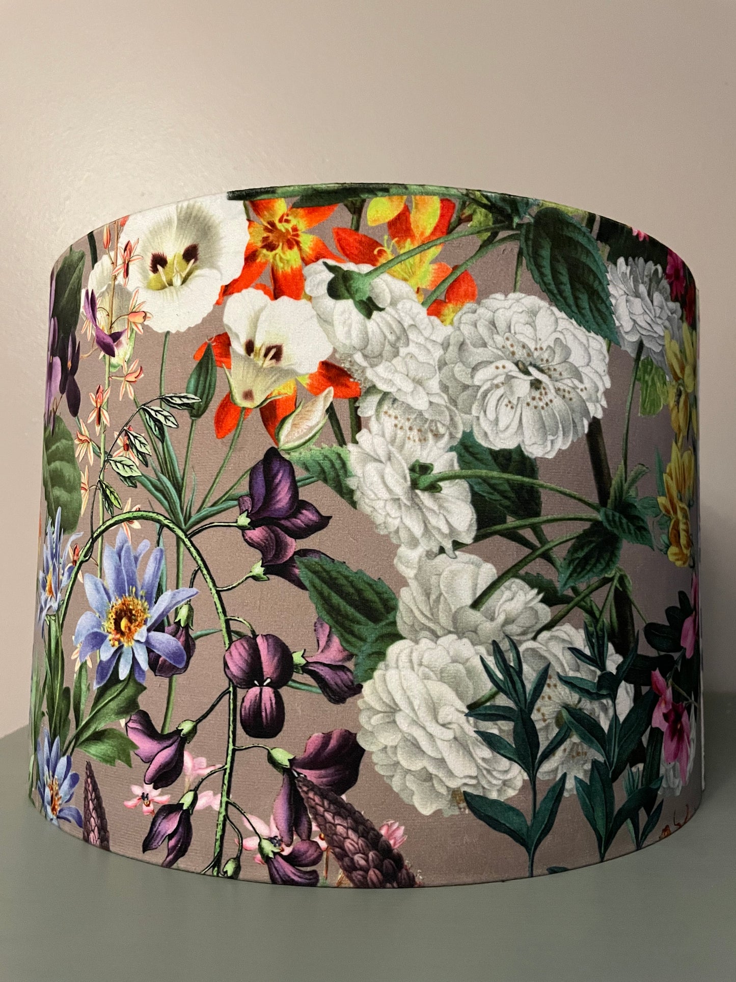 Floral Elegance Velvet Lampshade