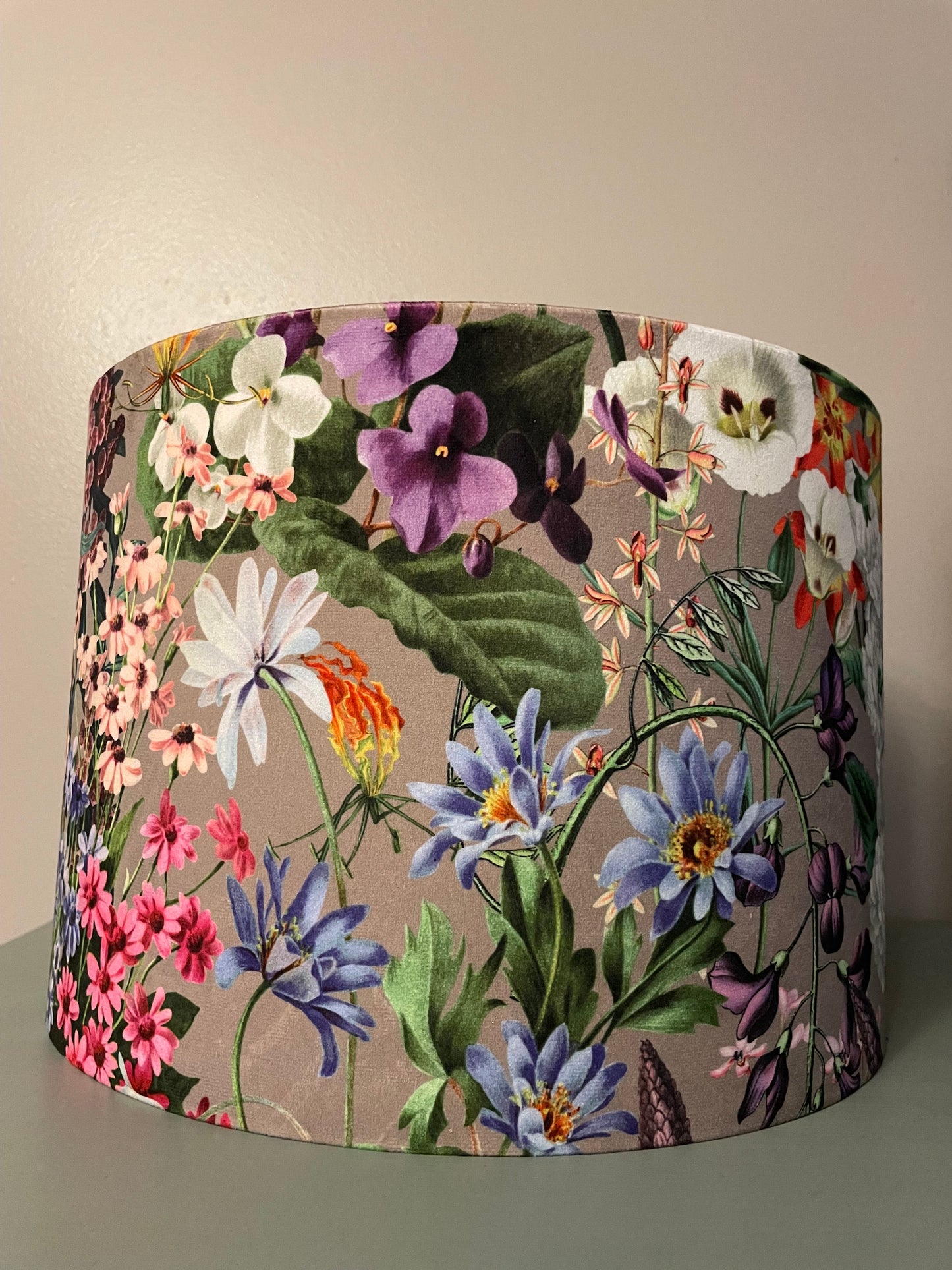 Floral Elegance Velvet Lampshade