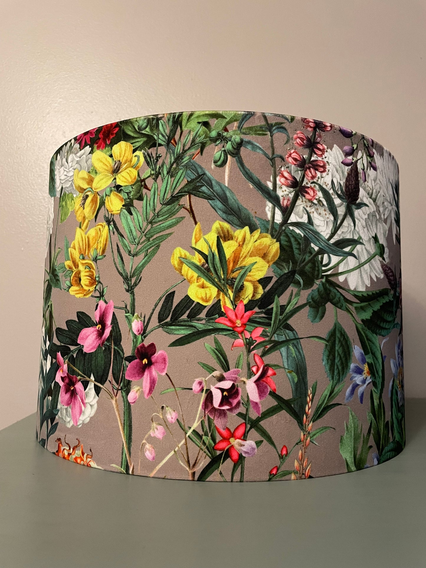 Floral Elegance Velvet Lampshade